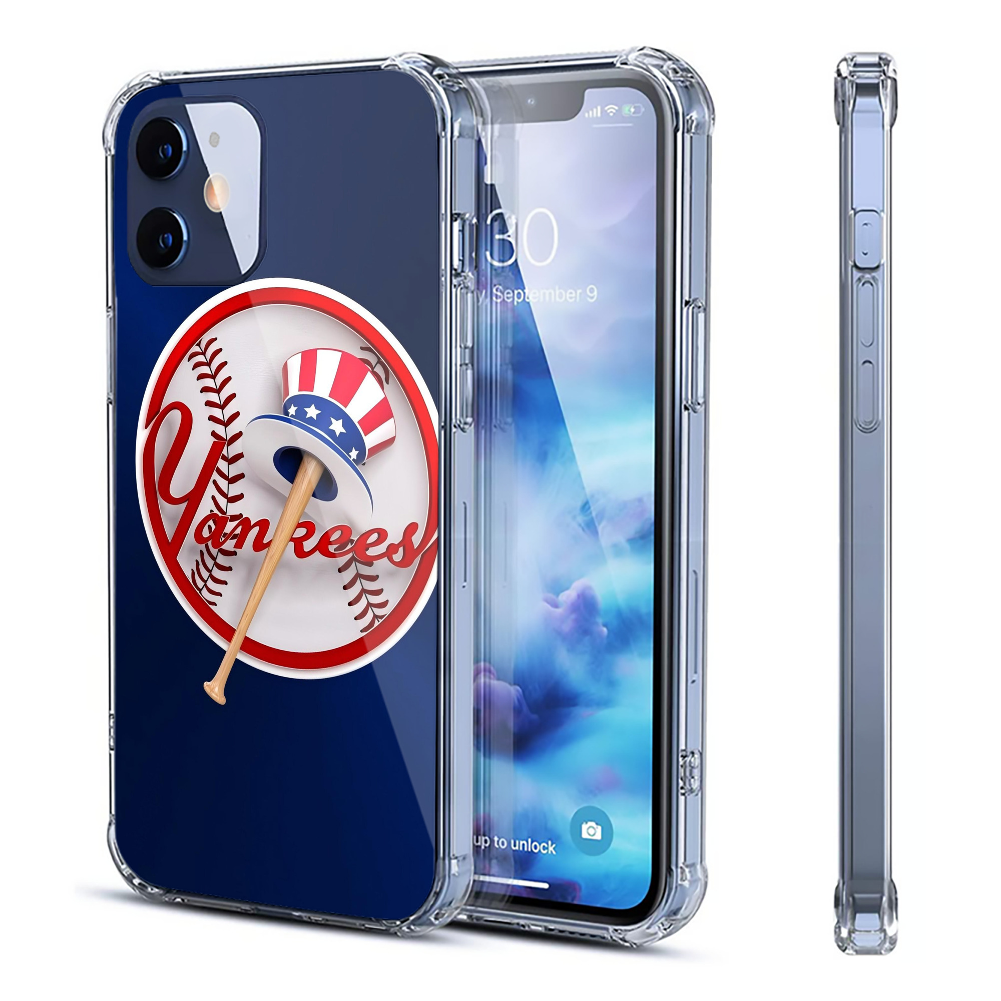 New York Yankees 200 Clear IPhone 12 Case – Soft TPU With UV Print – Enhanced Drop Protection, Precise Fit, Anti-Fingerprint, Customizable Design, Scratch-Resistant, Yellow-Resistant